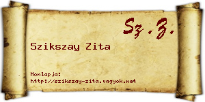 Szikszay Zita névjegykártya